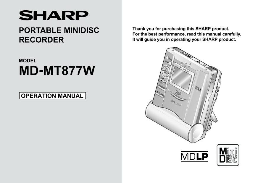 The Personal Hi-Fi Blog: Sharp MD-MT77 / MD-MT877
